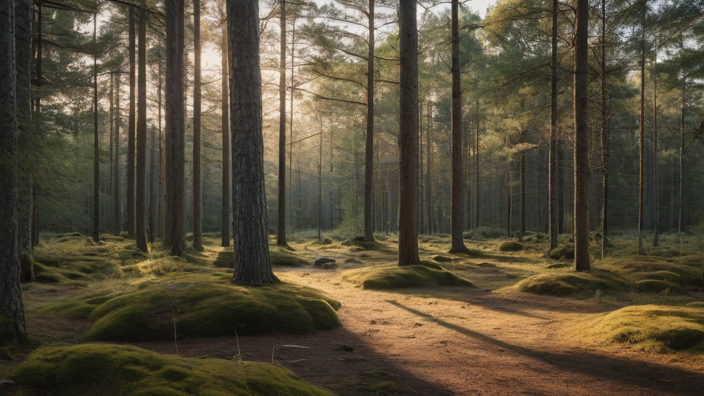 En stilla skogsstig i gryning — bilden representerar balans, eftertanke och vikten av ansvarsfullt spel.